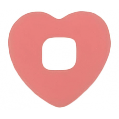 trans-pink clikits icon accent rubber heart 2 5 8 x 2 5 8