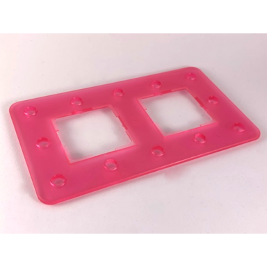 trans-pink clikits frame rectangle double with 12 holes