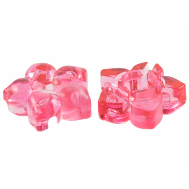 trans-pink clikits icon flower 5 pointed petals 2 x 2 large with hole