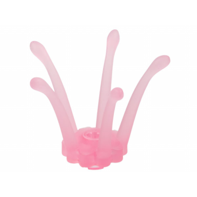 trans-pink clikits icon flower center 3 x 3 x 2 with 5 stamens