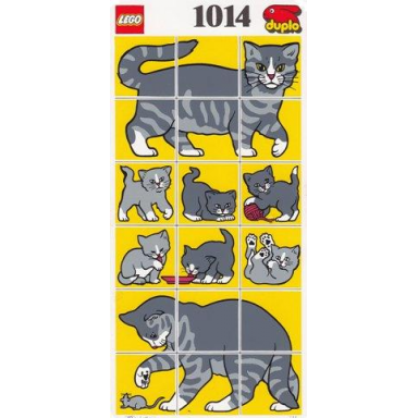 paper duplo mosaic picture puzzle key card from set 1014 - cat