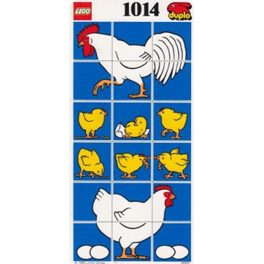 paper duplo mosaic picture puzzle key card from set 1014 - chicken
