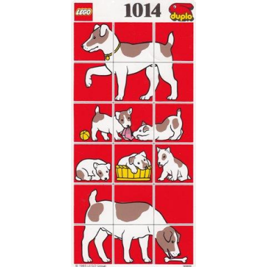 paper duplo mosaic picture puzzle key card from set 1014 - dog