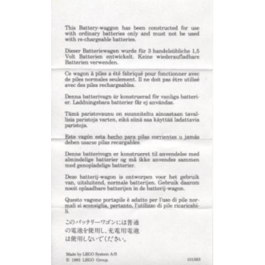 paper information note battery waggon leaflet - 101583