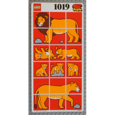 paper duplo mosaic picture puzzle key card from set 1019 - lion 197002