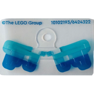 plastic wings with pixelated medium azure dark azure and blue stripes pattern
