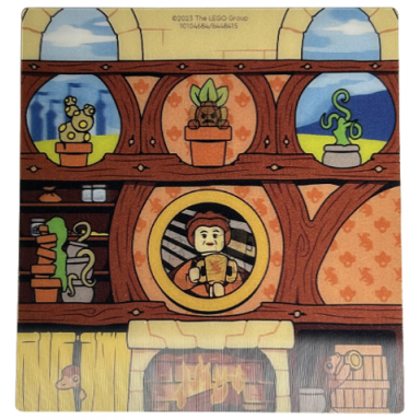 plastic 3d backdrop with hufflepuff common room pattern