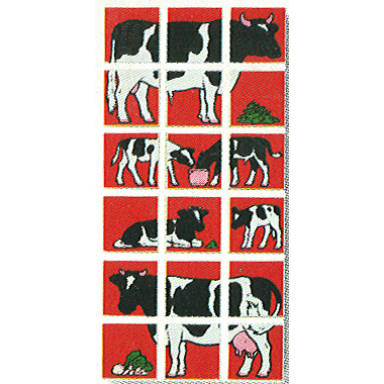 paper duplo mosaic picture puzzle key card from set 1078 - cow