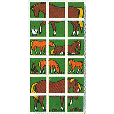 paper duplo mosaic picture puzzle key card from set 1078 - horse