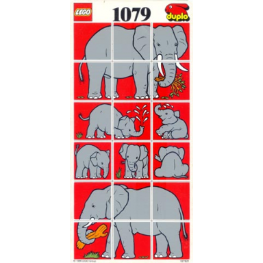 paper duplo mosaic picture puzzle key card from set 1079 - elephant