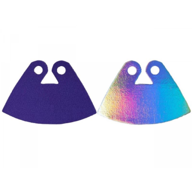minifigure cape cloth short triangle neck cut with dark purple and silver holographic sides