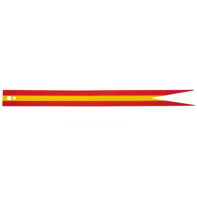cloth banner flag pointed ends with 2 red and 1 yellow stripe pattern