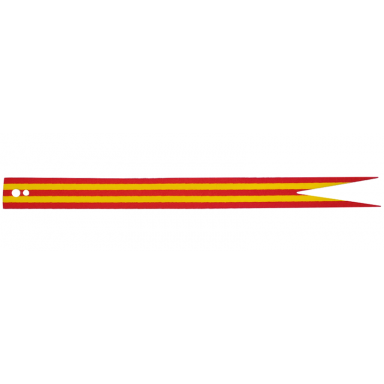cloth banner flag pointed ends with 3 red and 2 yellow stripes pattern