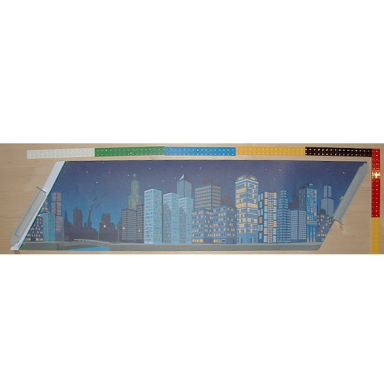 paper part for set 1351 - continuous backdrop with nighttime city skyline pattern