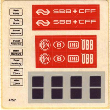 sticker sheet for set 164 - 4757