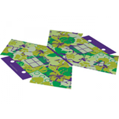 cloth tent friends jungle leaves with dark purple trim pattern