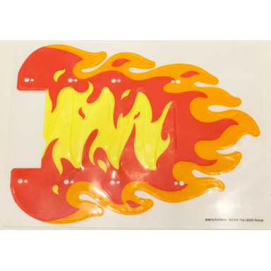 plastic fire with 8 holes for towballs and yellow red and orange flames pattern