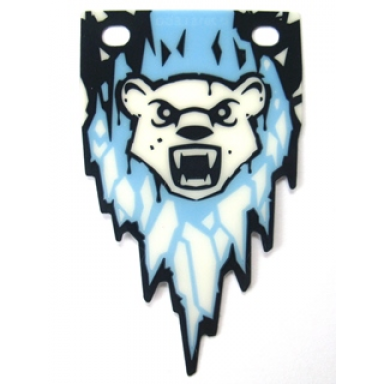 plastic flag 5 x 8.5 with chima ice bear tribe pattern