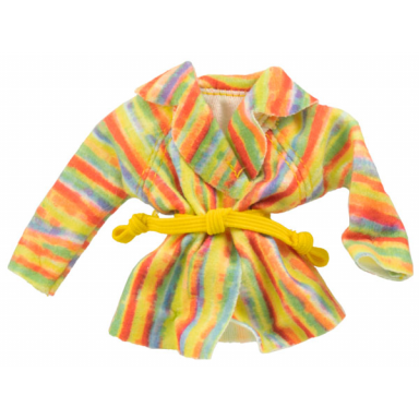 scala clothes female jacket with collar and yellow belt with rainbow pattern