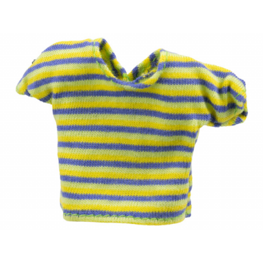 scala clothes male t-shirt with light lime medium violet and yellow stripes pattern