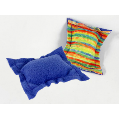 scala cloth pillow small with violet and multicolored stripes sides