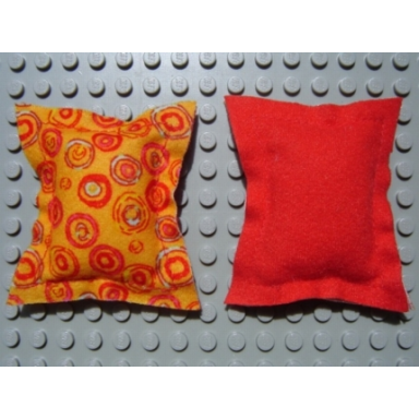 scala cloth pillow large with red and multicolored circles sides