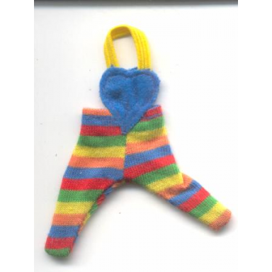 scala clothes baby overalls with multicolored stripes and yellow strap