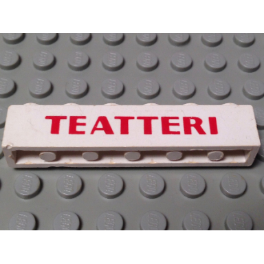 brick 1 x 6 with red teatteri bold pattern