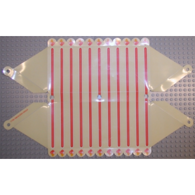 plastic part for set 3116 - light yellow roof with scalloped edges with stripes and ice cream cones pattern
