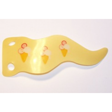 plastic part for set 3116 - yellow pennant flag with ice cream cones pattern