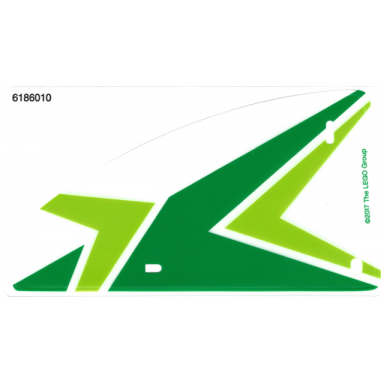 plastic triangle 10 x 19 sail with green and lime chevrons pattern