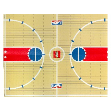plastic part for set 3428 - tan playmat with nba basketball court pattern