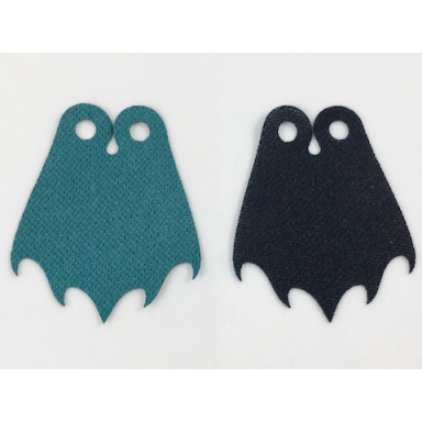 mini doll cape cloth 5 curly points one side black one side dark turquoise