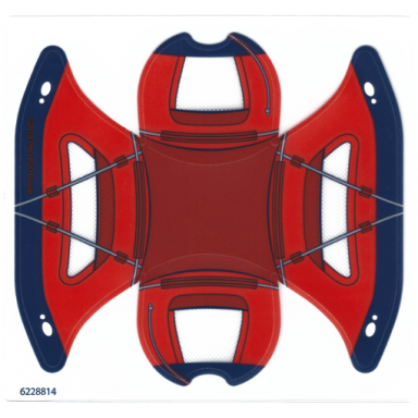 plastic tent small with red and dark blue pattern