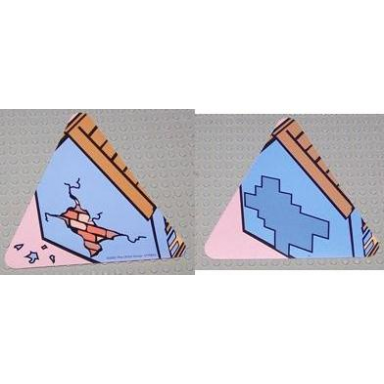 paper duplo playmat triangle with broken wall mended wall pattern for set 3283