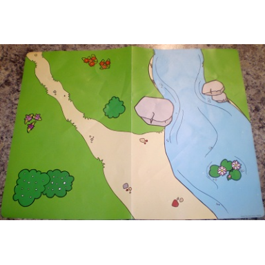 plastic playmat duplo with river pattern from set 3612 32x42cm