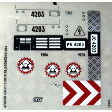sticker sheet for set 4203 - 10010492 6004752