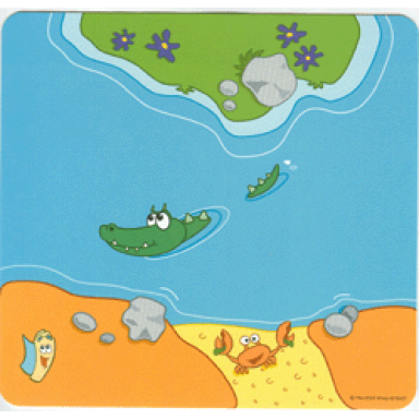 paper duplo playmat 12 x 11 with river and alligator crocodile pattern