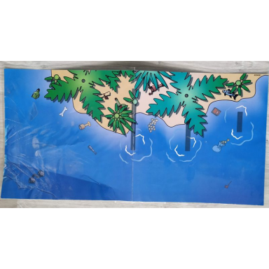 paper playmat sea with beach trees and debris pattern - set 7073