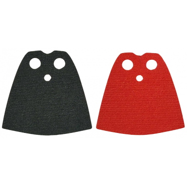 minifigure cape cloth standard - starched fabric - 3.9cm height with black and red sides