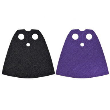 minifigure cape cloth standard - traditional starched fabric - 3.9cm height with dark purple and black sides