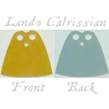 minifigure cape cloth standard - starched fabric - 4.0cm height with yellow and medium blue sides