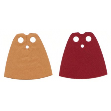 minifigure cape cloth standard - starched fabric - 4.0cm height with dark red and medium nougat sides