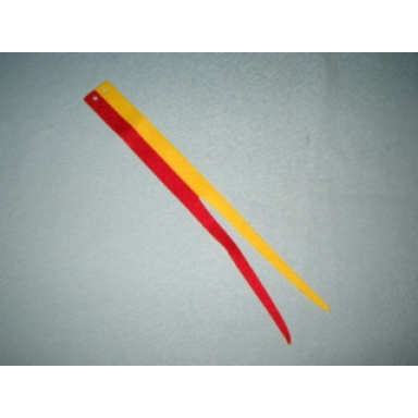 cloth flag 25 x 3 pennant with dark red and yellow halves stripes pattern