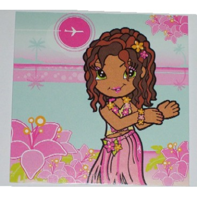 clikits frame insert paper 10 x 10 with daisy character in hula outfit pattern