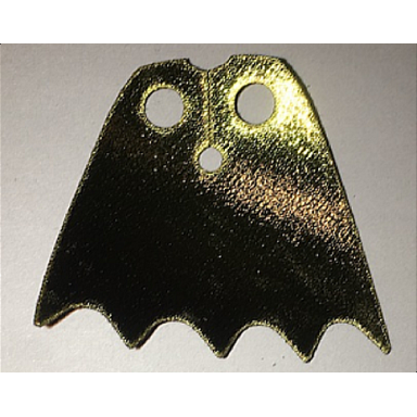 minifigure cape cloth scalloped 5 points batman - traditional starched fabric gold and black sides