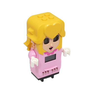 figure base peach with 4 top studs and lcd screens for eyes and chest