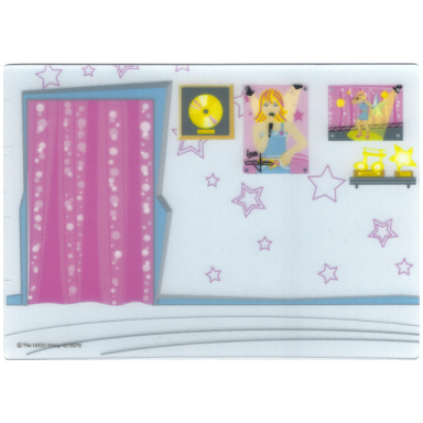plastic part for set 5942 - dressing room backdrop with stars posters and awards pattern