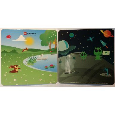 paper cardboard backdrop for set 45014 aliens moonscape chipmunks park pattern