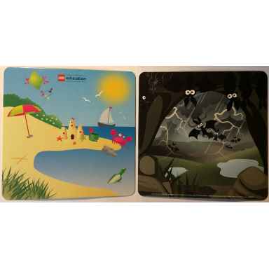 paper cardboard backdrop for set 45014 bats cave beach pattern